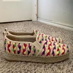 Sam Edelman platform espadrille shoes! Colorful.